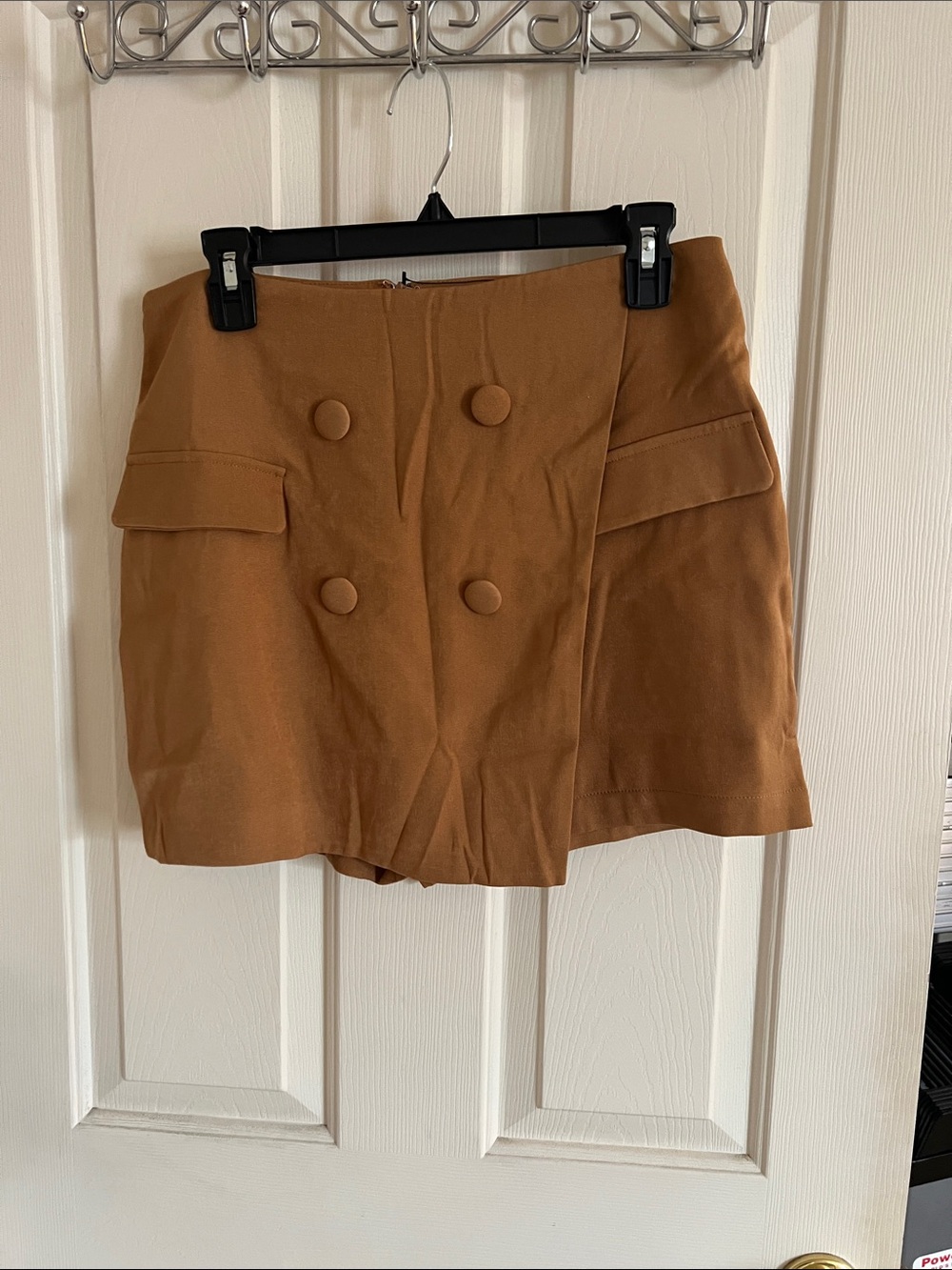 Lulu's Camel Brown Double-Breasted Skort